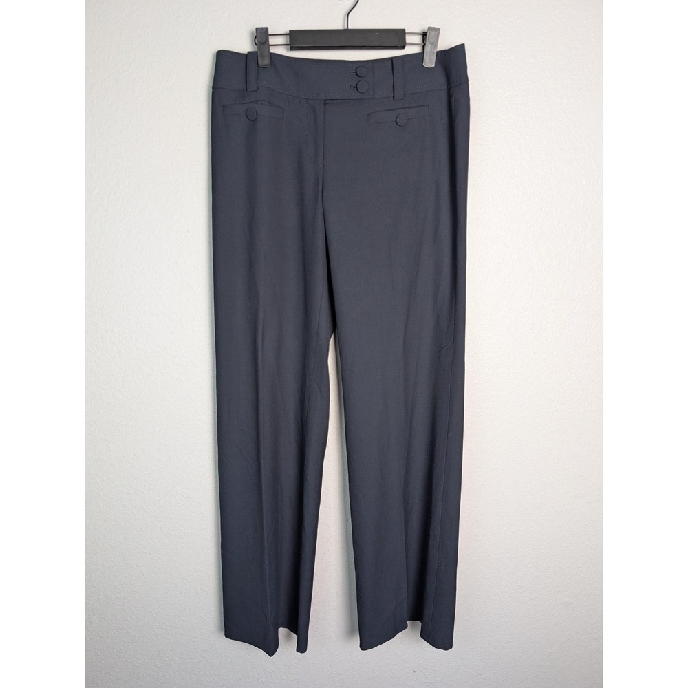 Ann Taylor Pants Womens 6 Gray Dress Twill Stretch Pockets Lindsay Flat Front
